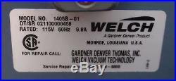 Welch 1405B-01 DUOSEAL Vaccum Pump Max Vacuum 200 mTorr 3.2 cfm 1/2 HP (2467A)