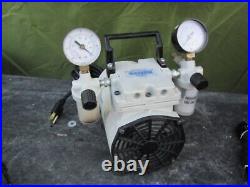 Welch 2534B-01 WOB-L 1 Press Dry Vacuum Piston Pump w Dual Gauges