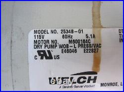 Welch 2534B-01 WOB-L 1 Press Dry Vacuum Piston Pump w Dual Gauges