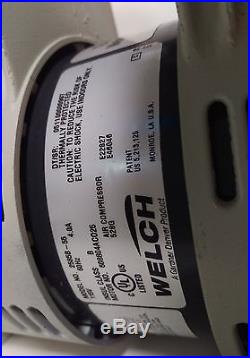 Welch 2585b-55 Vacuum Pump Lab 1 Phase Vacuum/Pressure Standard Duty Dry Pump