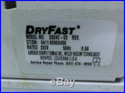 Welch DryFast 2034C-02 Diaphramg Vacuum Pump, 04110000049,230Vac, Used$94099