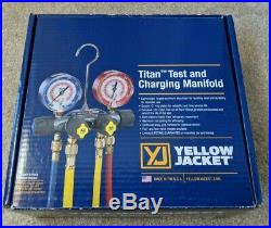 YELLOW JACKET 49967 Titan 4 Valve Test and Charging Manifold with 60 Hoses