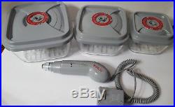 Zepter Vacsy Vacuum System Model Vg-017 Pump 3 Glass Bowl Containers & Lids